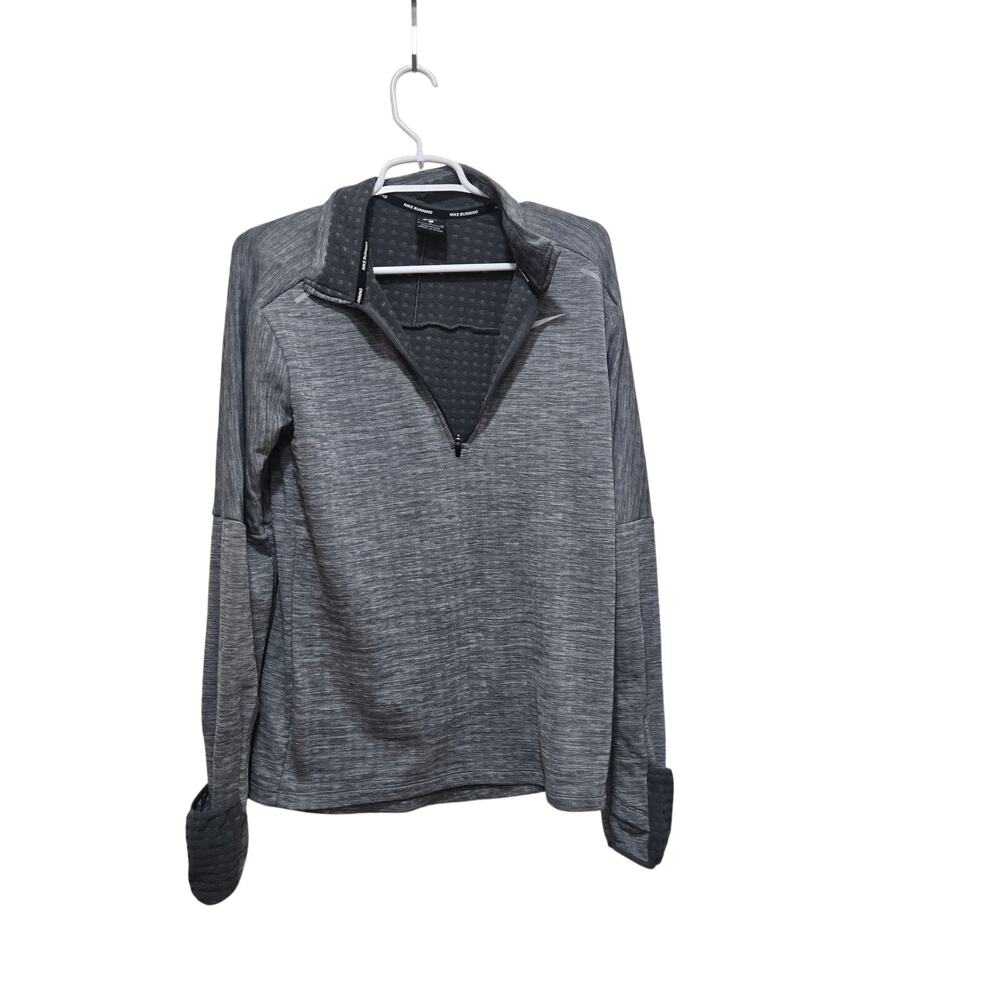 Nike Mens Small Sphere Element Therma-FIT Gray Running Top Broken Zipper